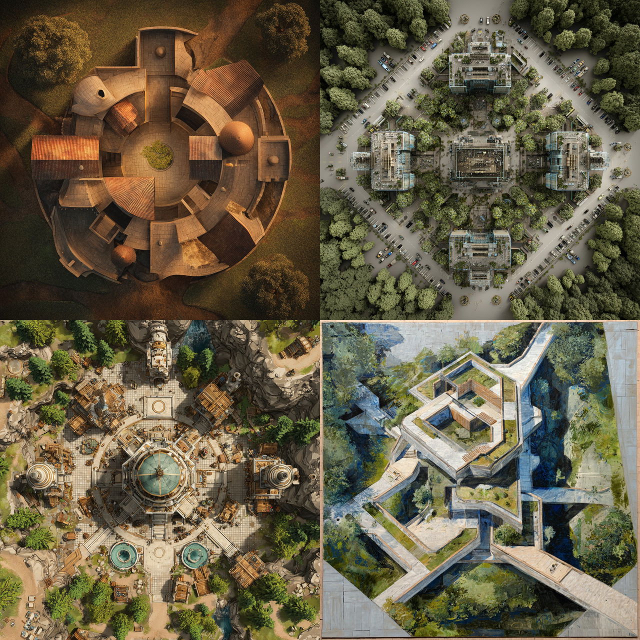 Top view style, Midjourney V7, render 1 of 4