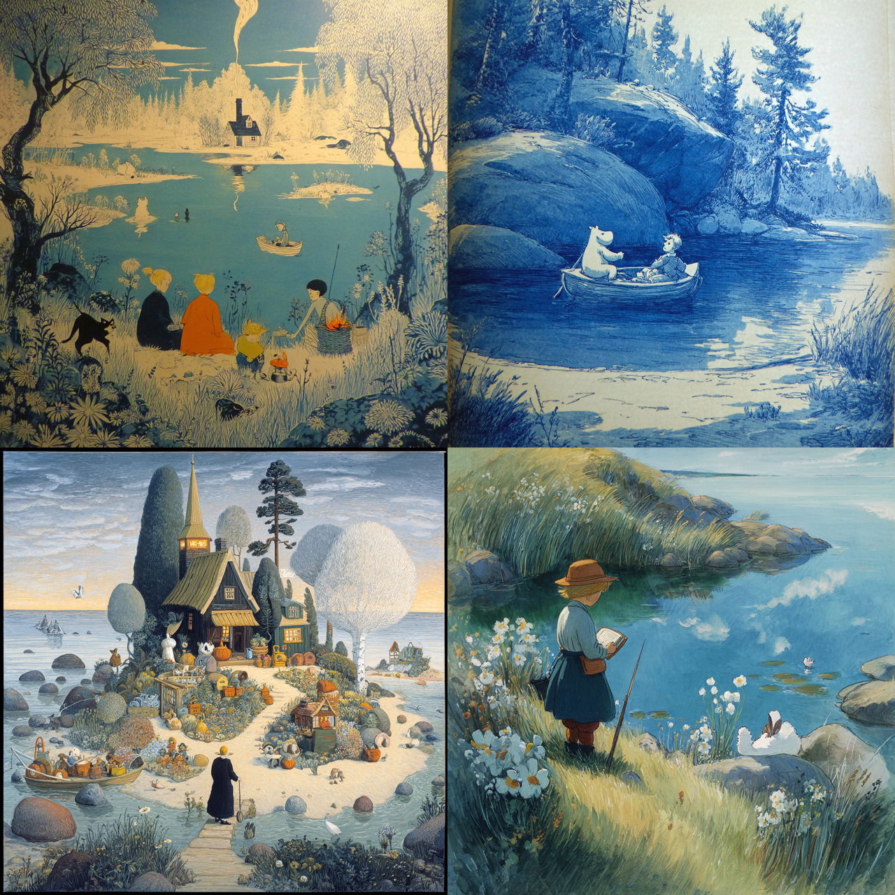 Tove Jansson style, Midjourney V7, render 1 of 4