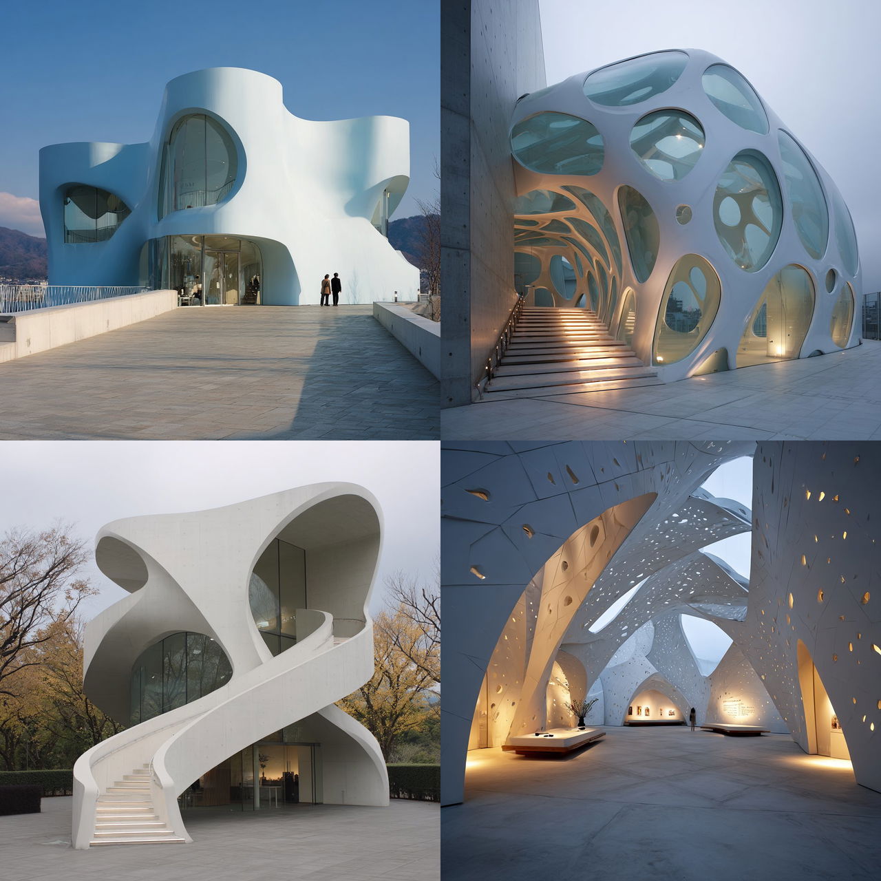 Toyo Ito style, Midjourney V7, render 1 of 4