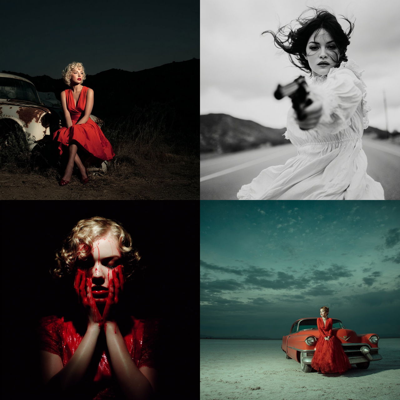 Tyler Shields style, Midjourney V7, render 1 of 4