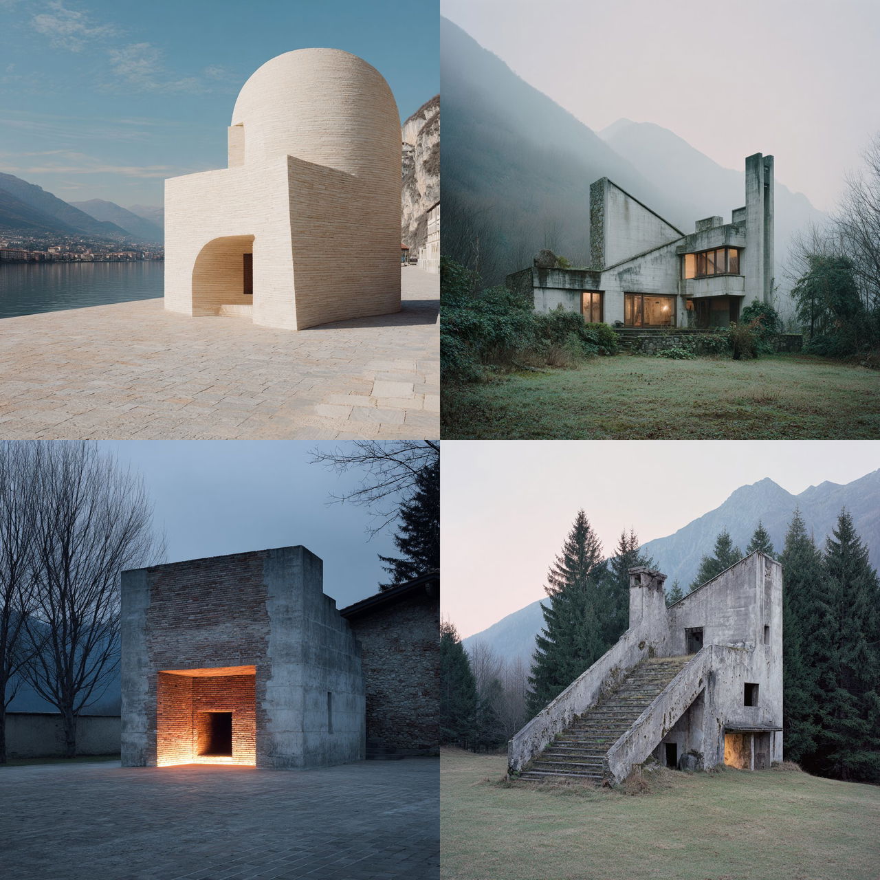 Valerio Olgiati style, Midjourney V7, render 1 of 4