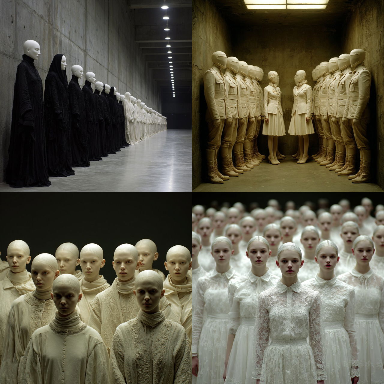 Vanessa Beecroft style, Midjourney V7, render 1 of 4