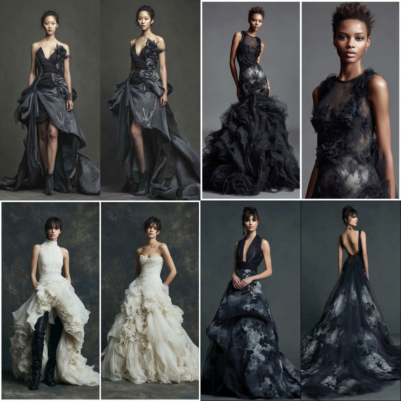 Vera Wang style, Midjourney V7, render 1 of 4