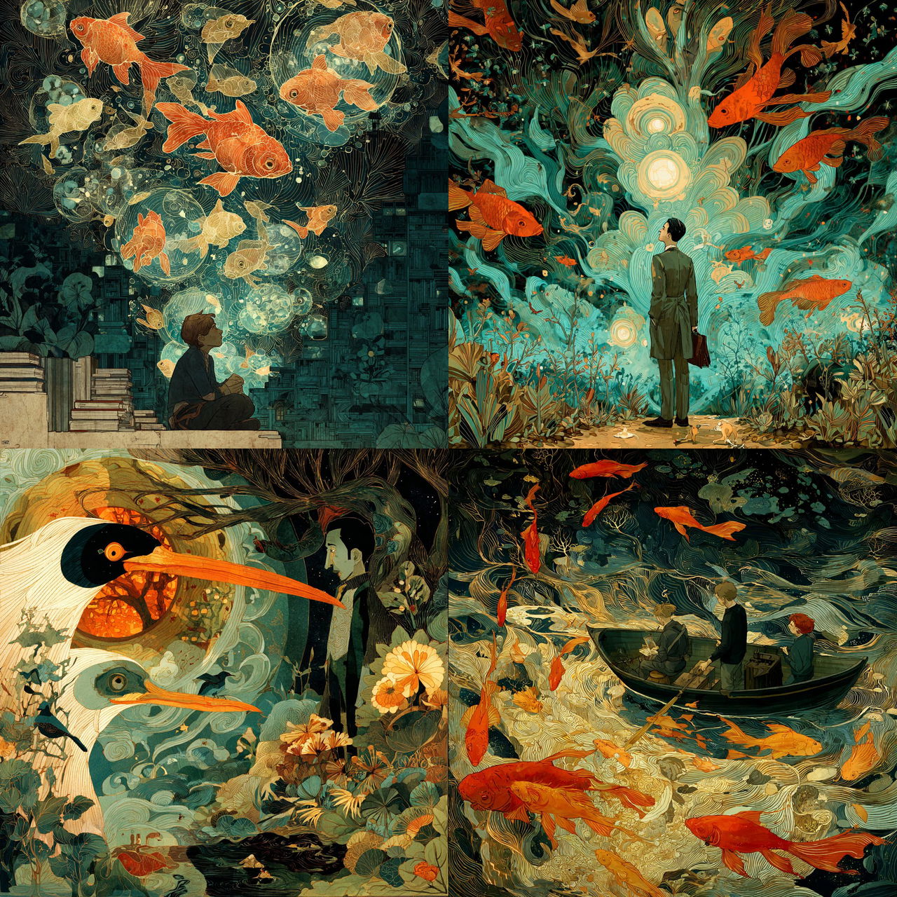 Victo Ngai style, Midjourney V7, render 1 of 4