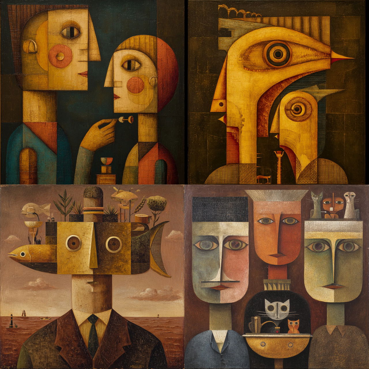 Victor Brauner style, Midjourney V7, render 1 of 4