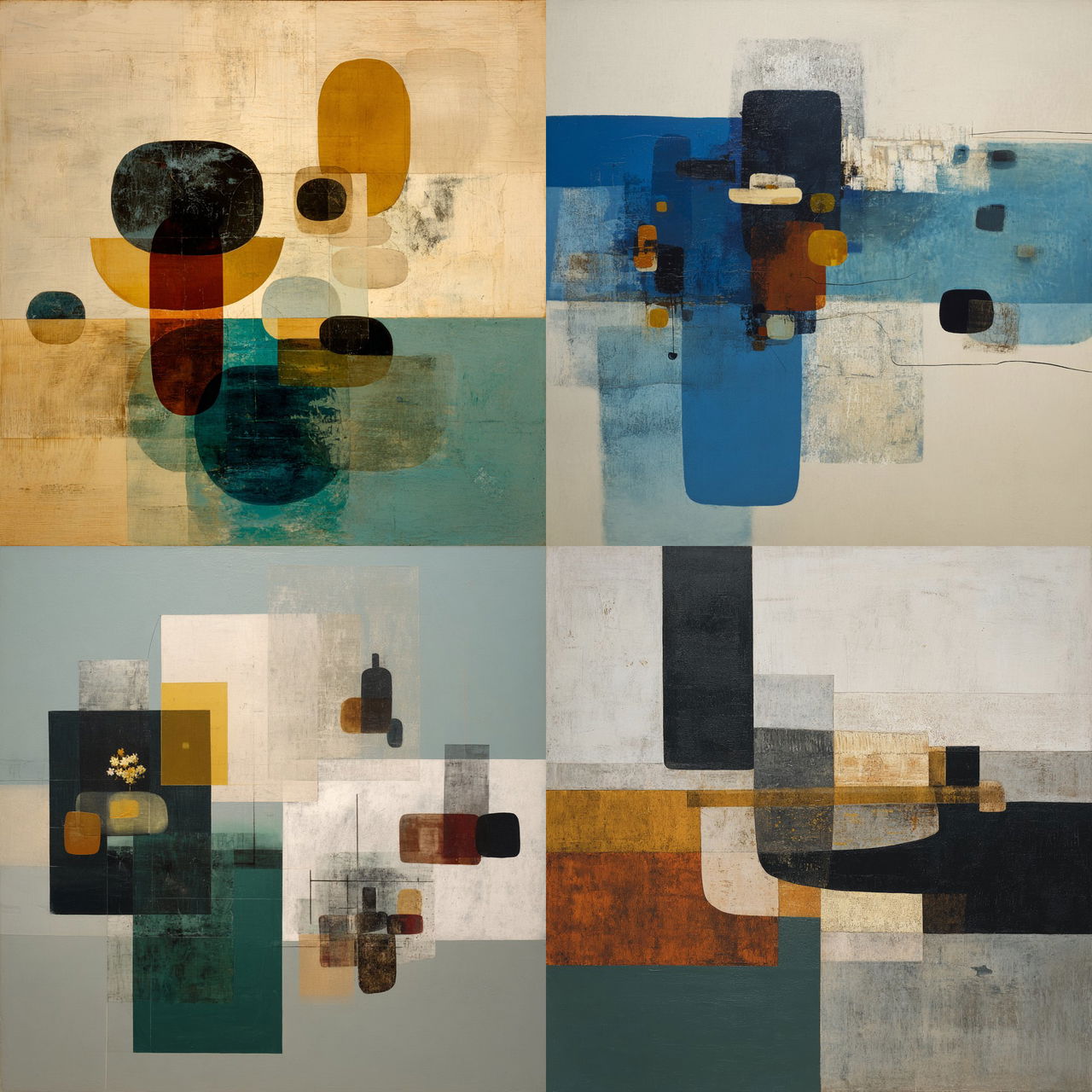 Victor Pasmore style, Midjourney V7, render 1 of 4