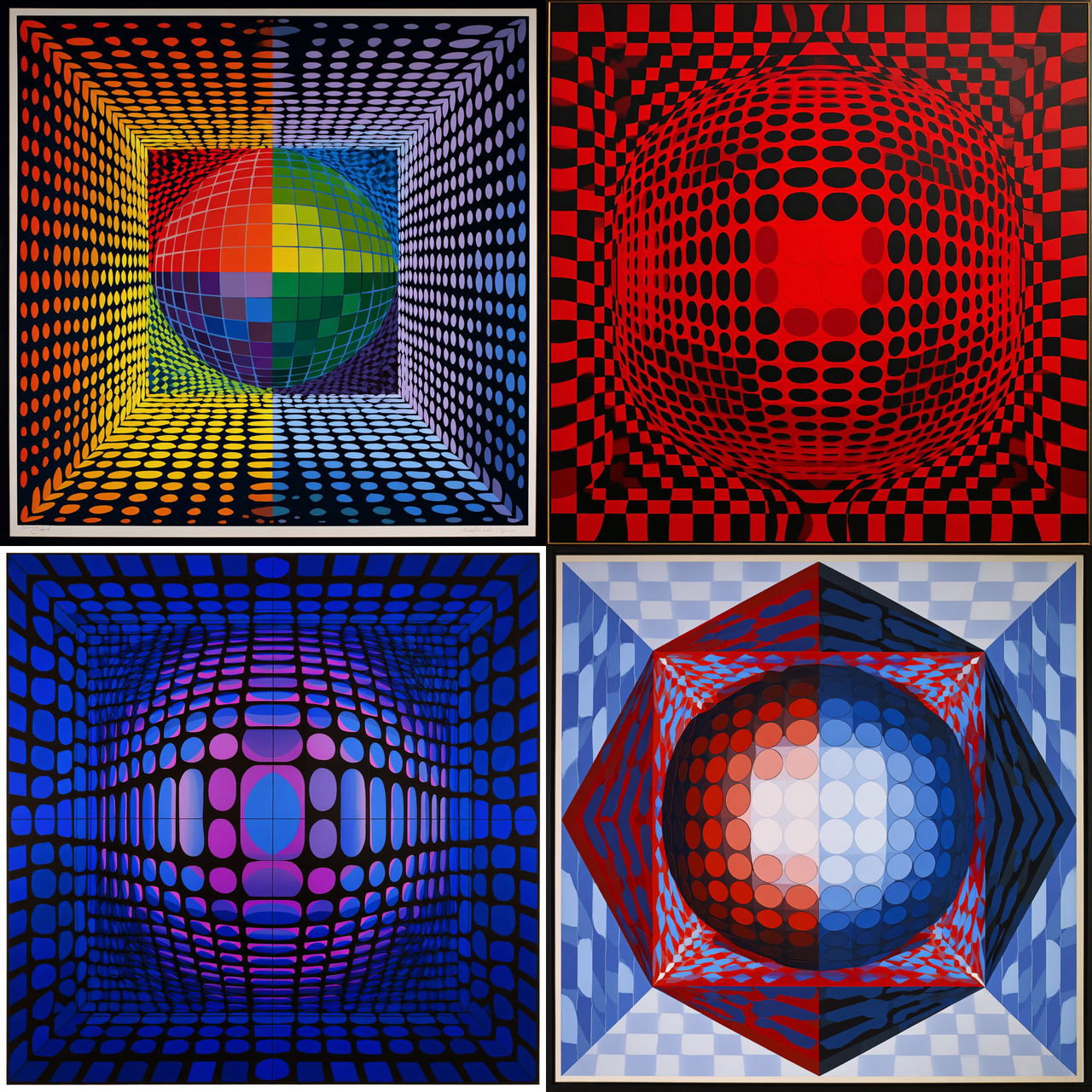Victor Vasarely style, Midjourney V7, render 1 of 4