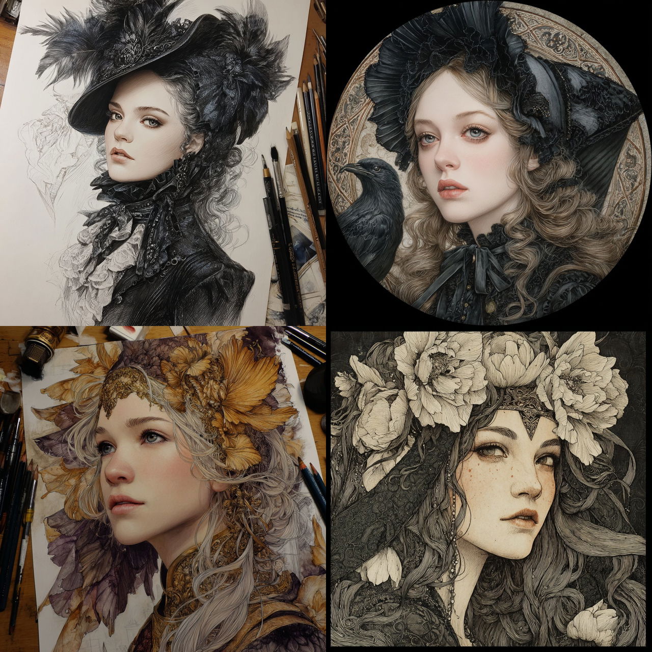 Victoria Frances style, Midjourney V7, render 1 of 4