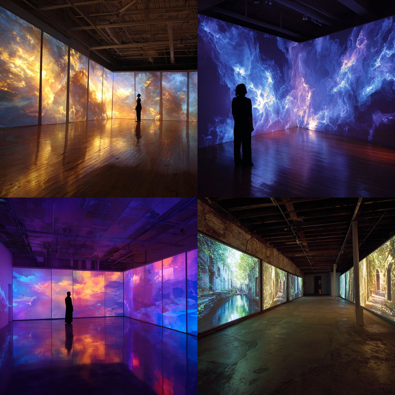 Video installation style, Midjourney V7, render 1 of 4
