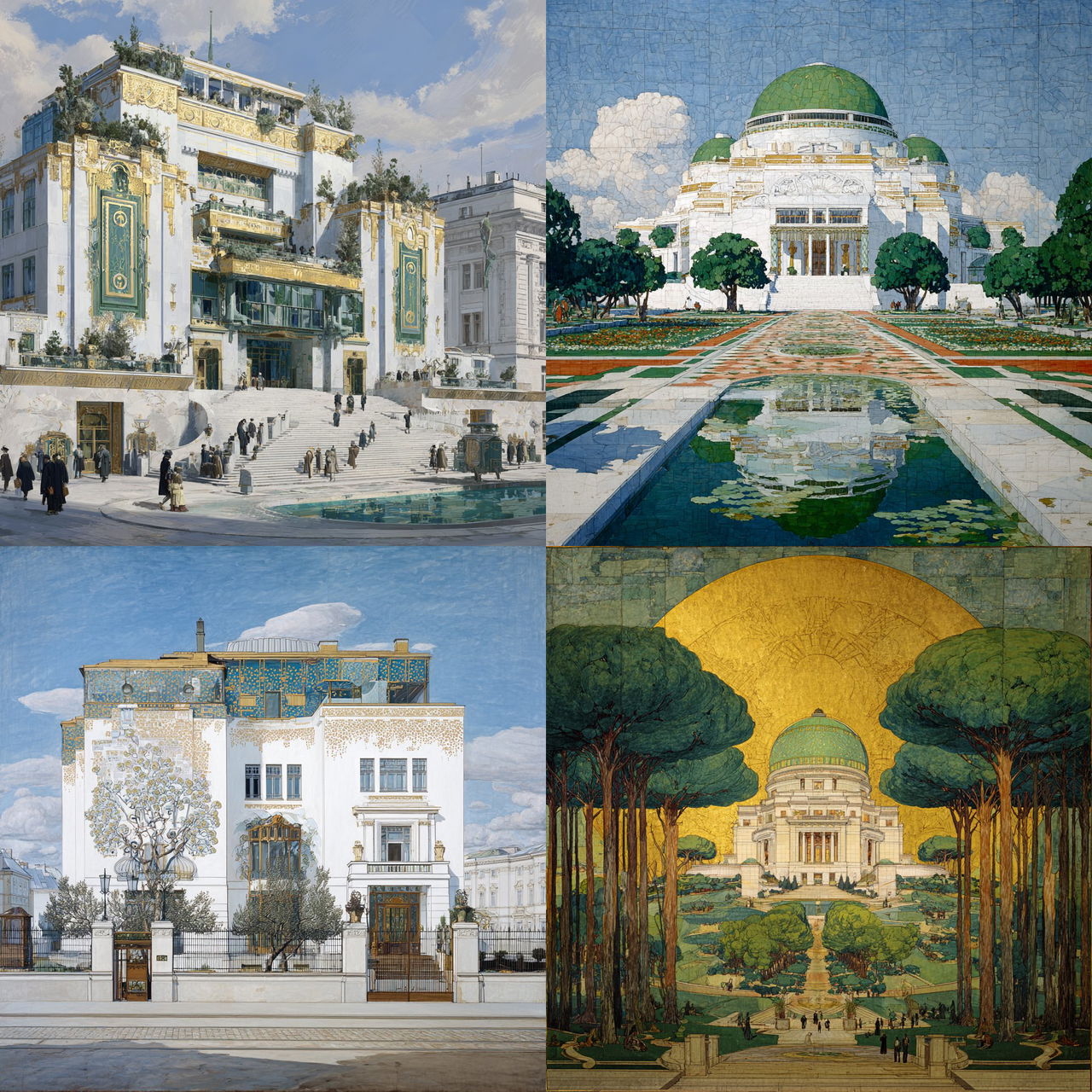 Vienna Secession style, Midjourney V7, render 1 of 4