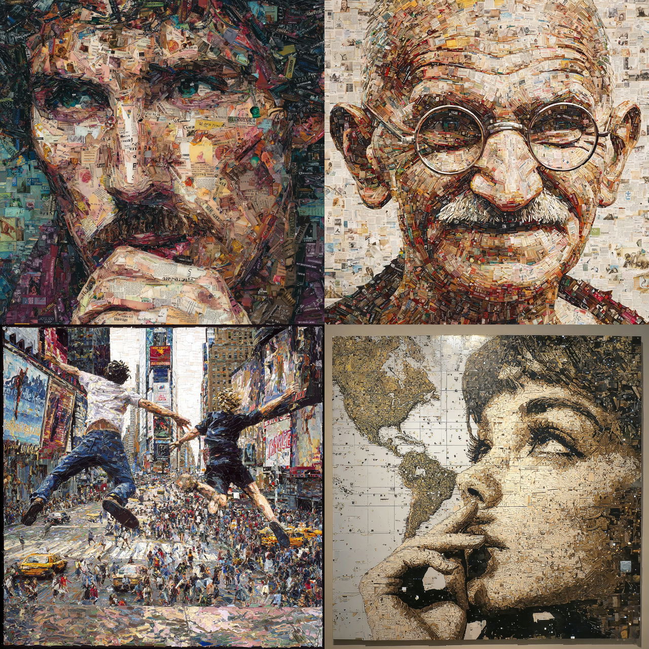 Vik Muniz style, Midjourney V7, render 1 of 4