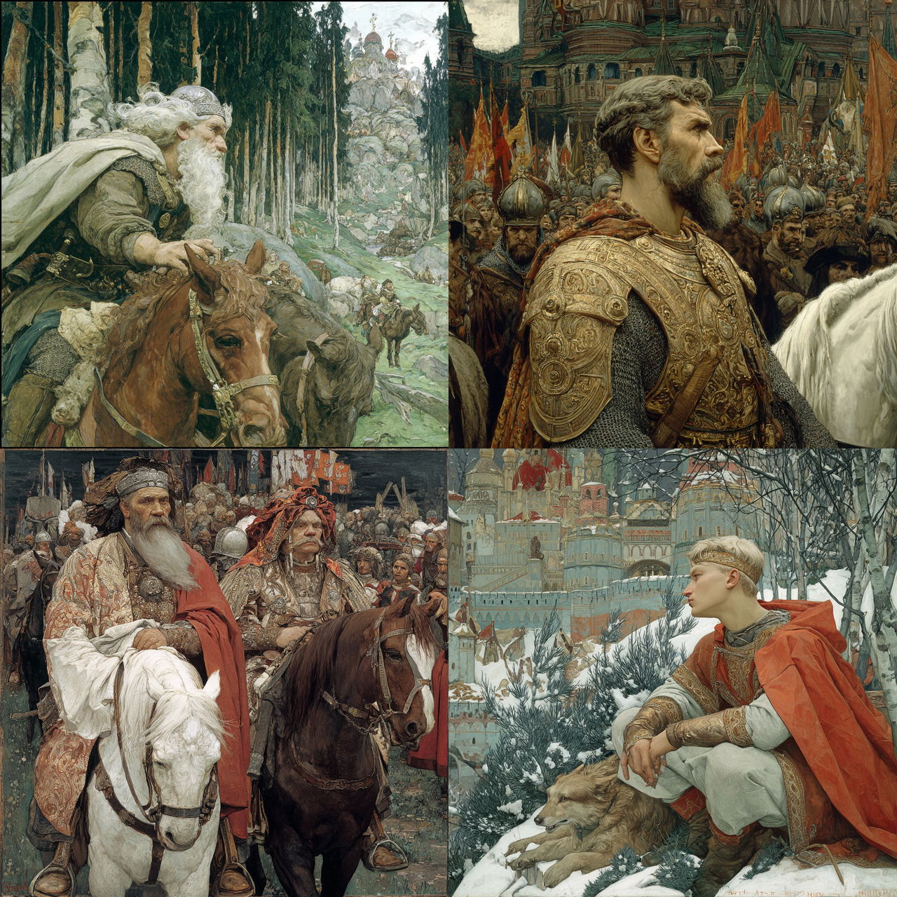 Viktor Vasnetsov style, Midjourney V7, render 1 of 4