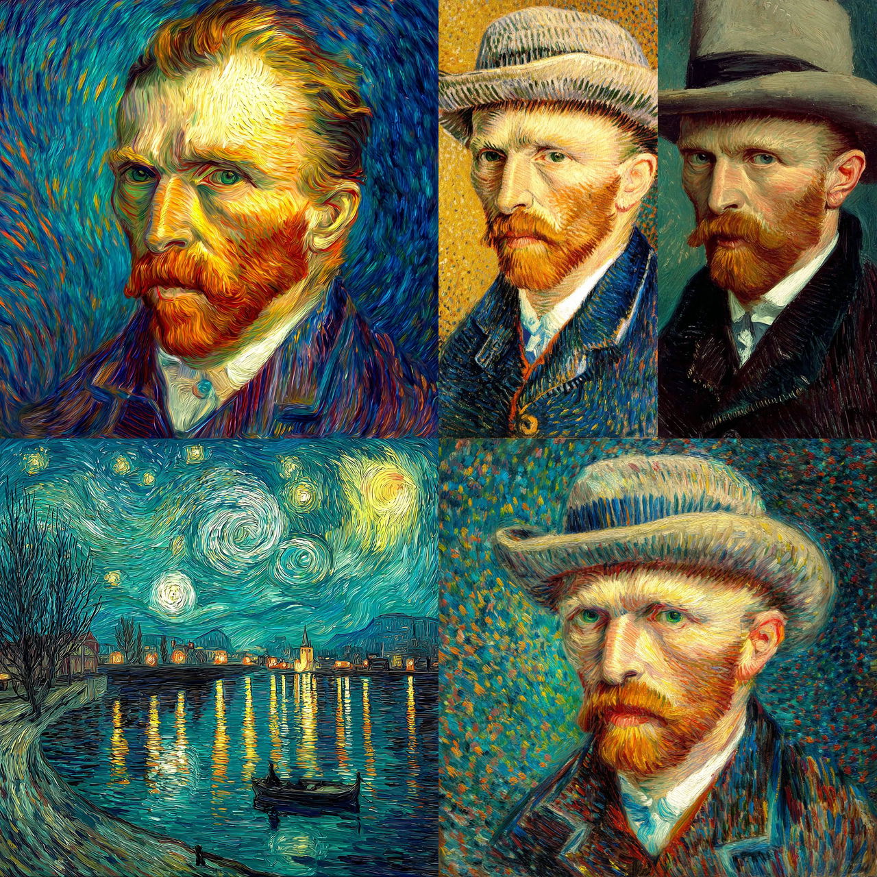 Vincent van Gogh style, Midjourney V7, render 1 of 4
