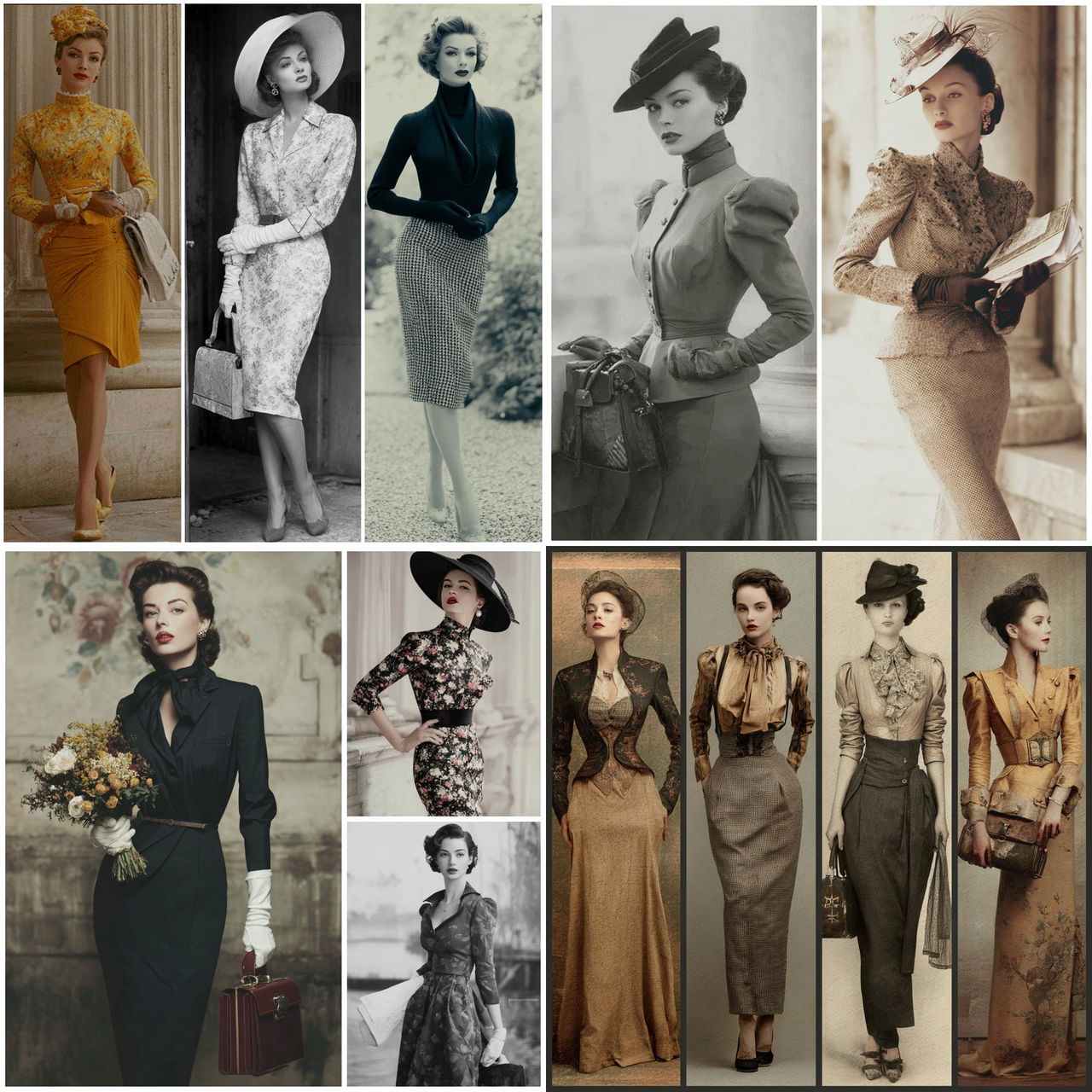 Vintage fashion style, Midjourney V7, render 1 of 4