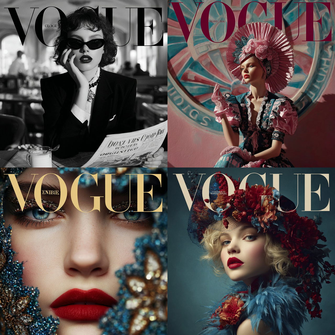 Vogue magazine style, Midjourney V7, render 1 of 4