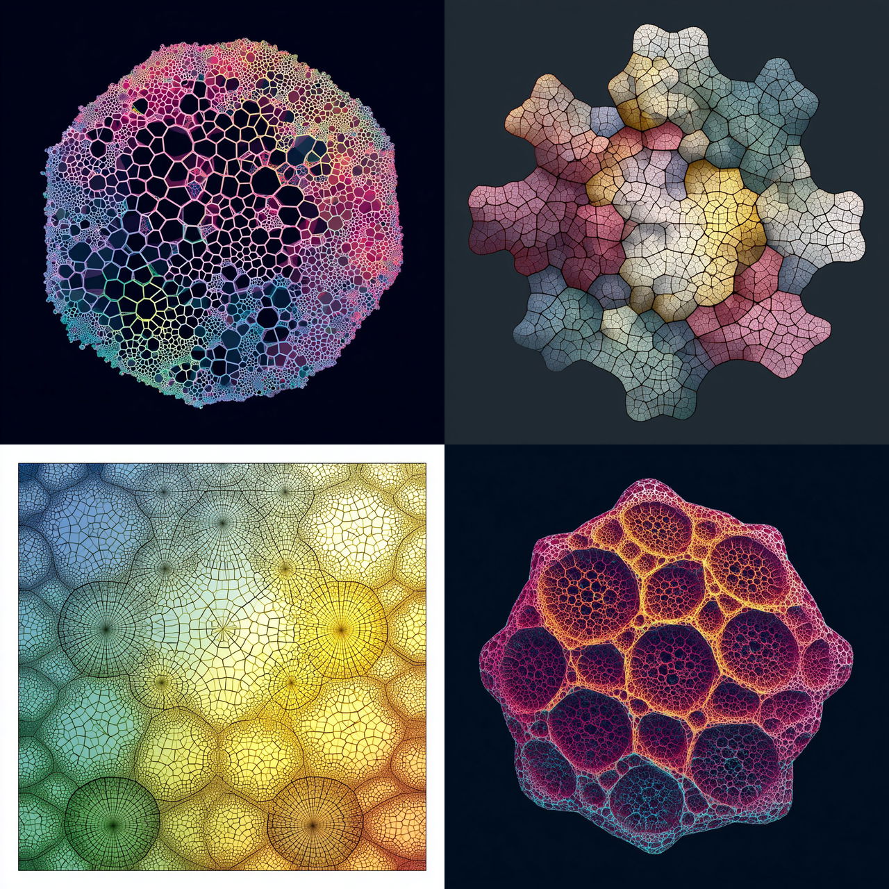 Voronoi diagram style, Midjourney V7, render 1 of 4
