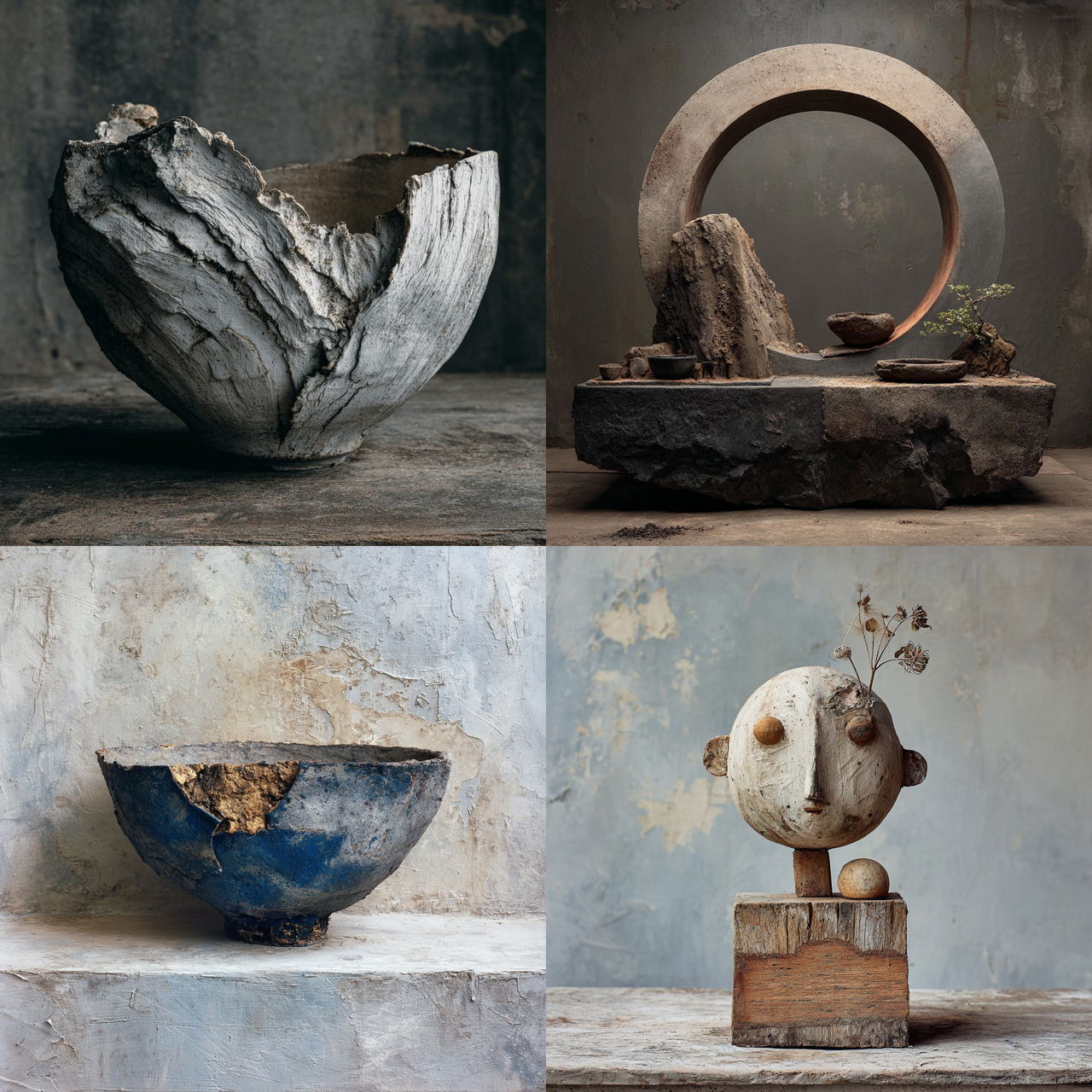 Wabi-sabi style, Midjourney V7, render 1 of 4