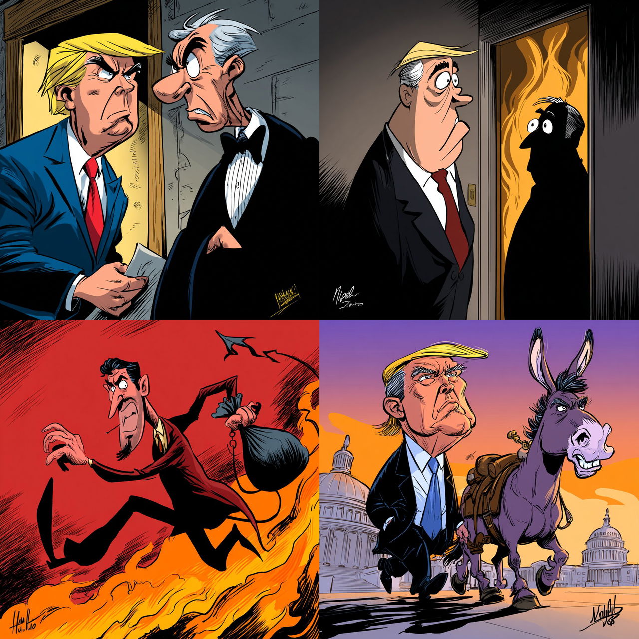 Walt Handelsman style, Midjourney V7, render 1 of 4