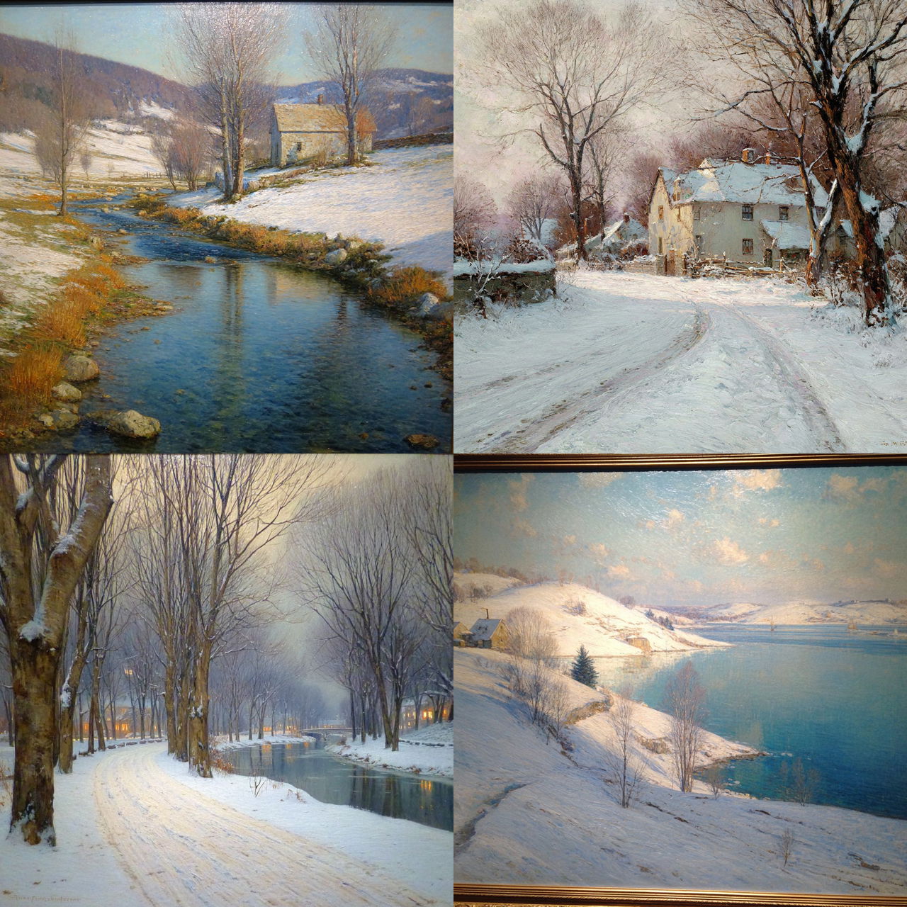 Walter Launt Palmer style, Midjourney V7, render 1 of 4