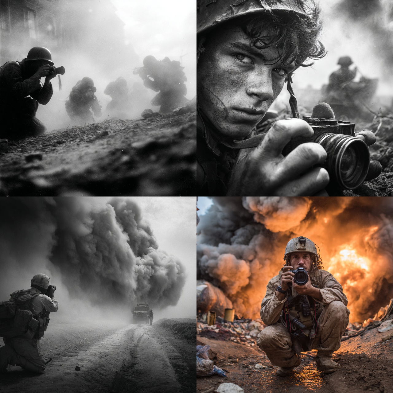 War photography style, Midjourney V7, render 1 of 4