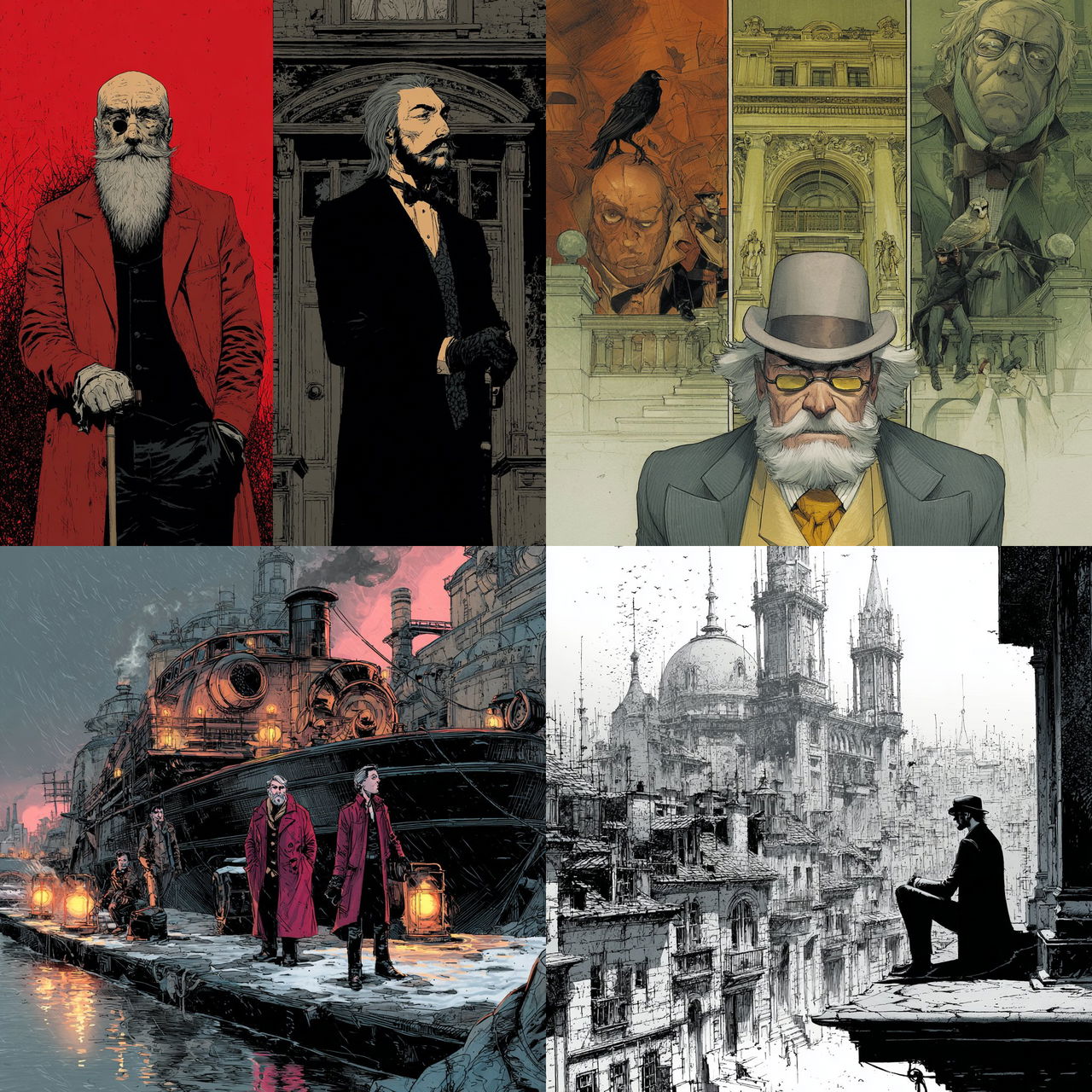 Warren Ellis style, Midjourney V7, render 1 of 4