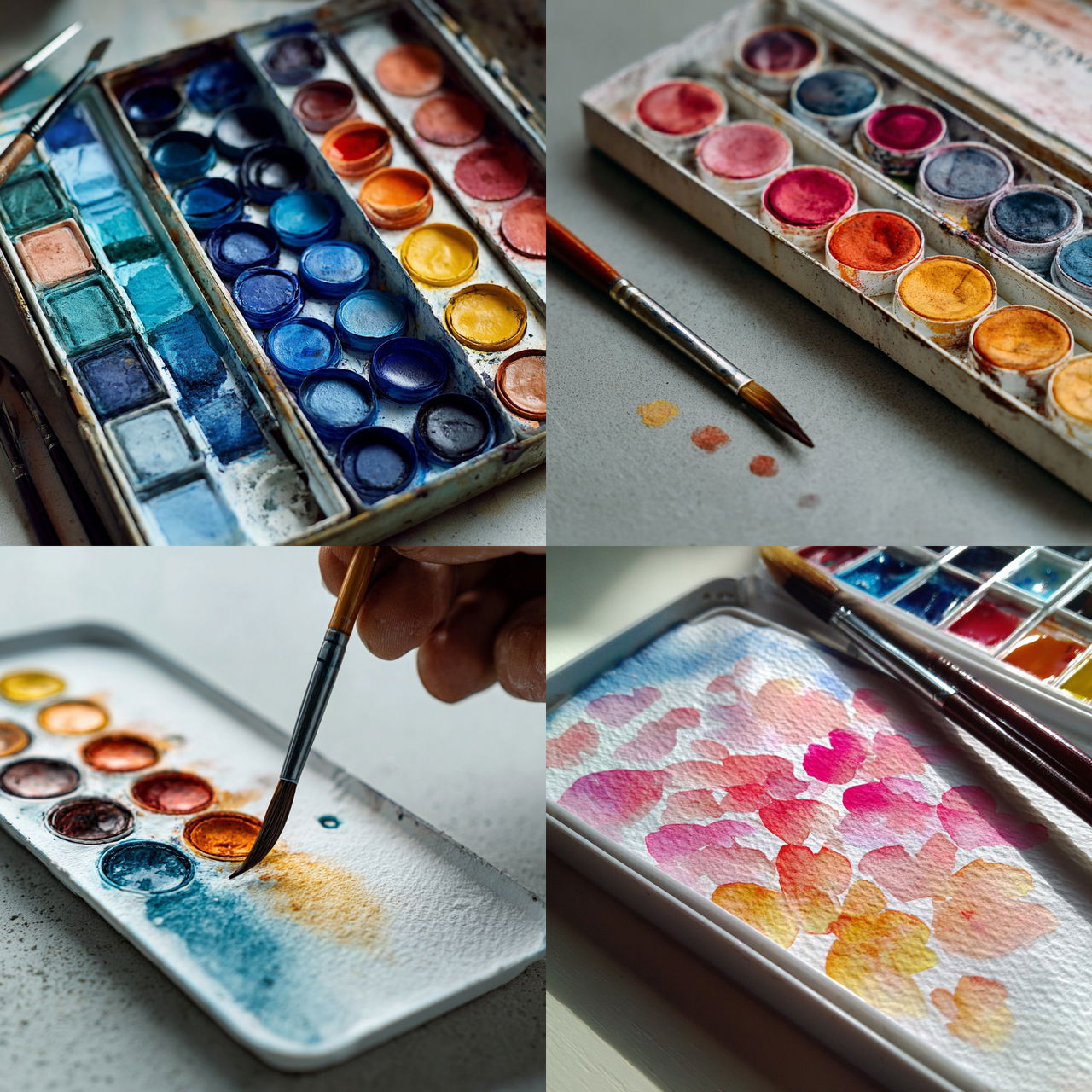 Watercolor paint style, Midjourney V7, render 1 of 4