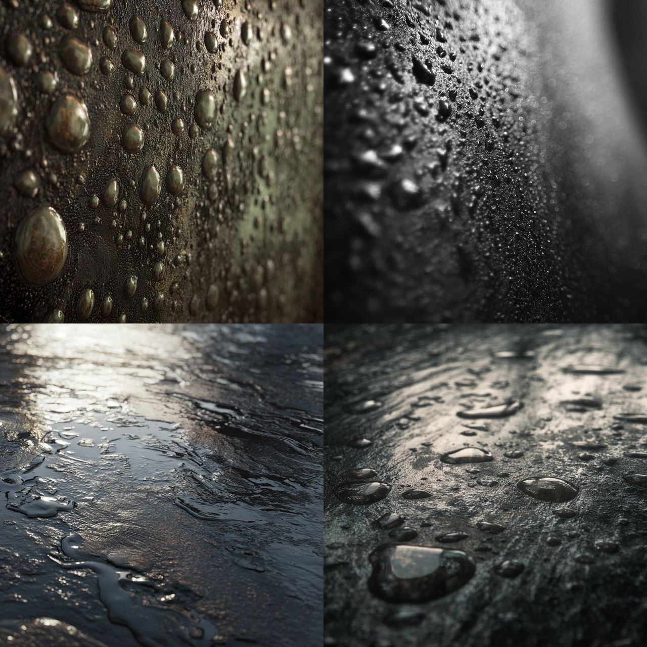 Wet texture style, Midjourney V7, render 1 of 4