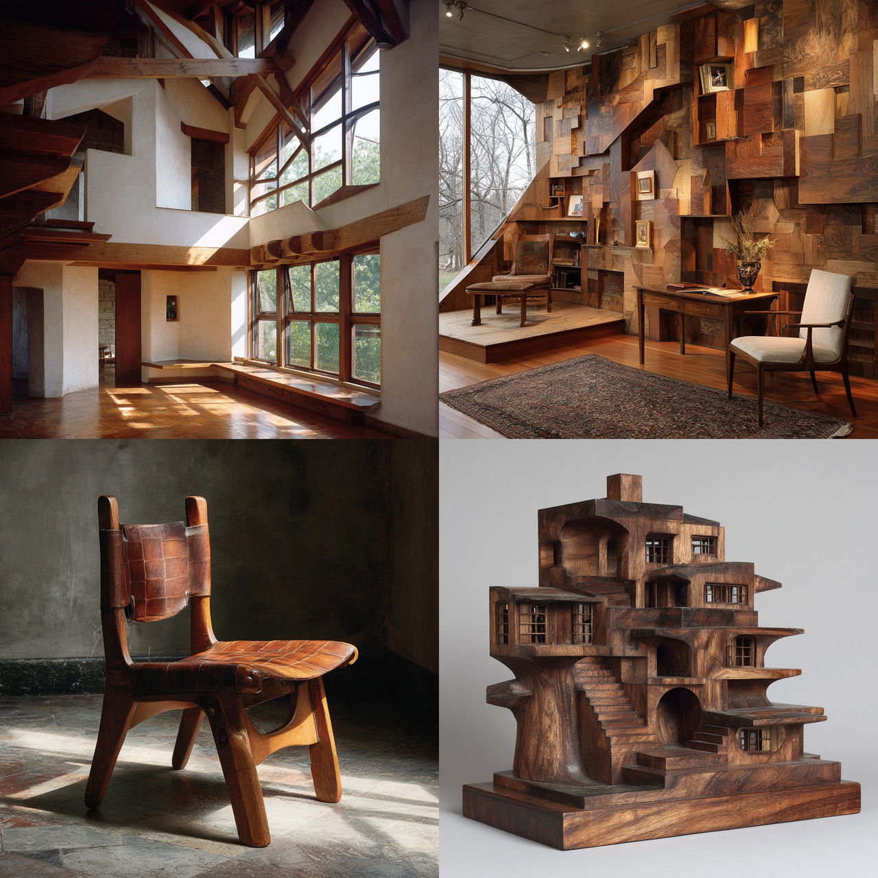 Wharton Esherick style, Midjourney V7, render 1 of 4