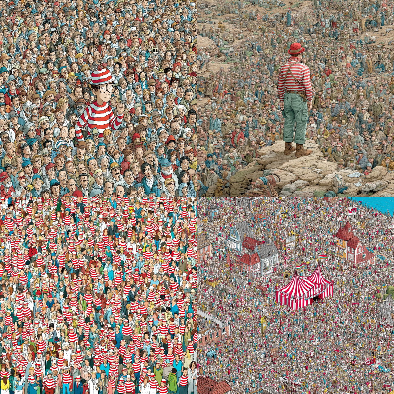 Where is Waldo style, Midjourney V7, render 1 of 4