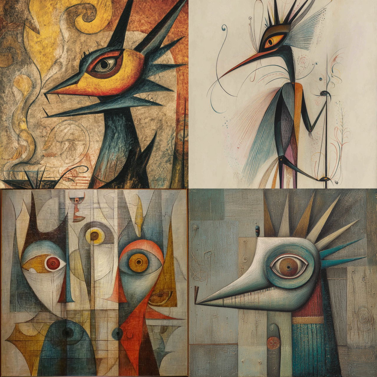 Wilfredo Lam style, Midjourney V7, render 1 of 4