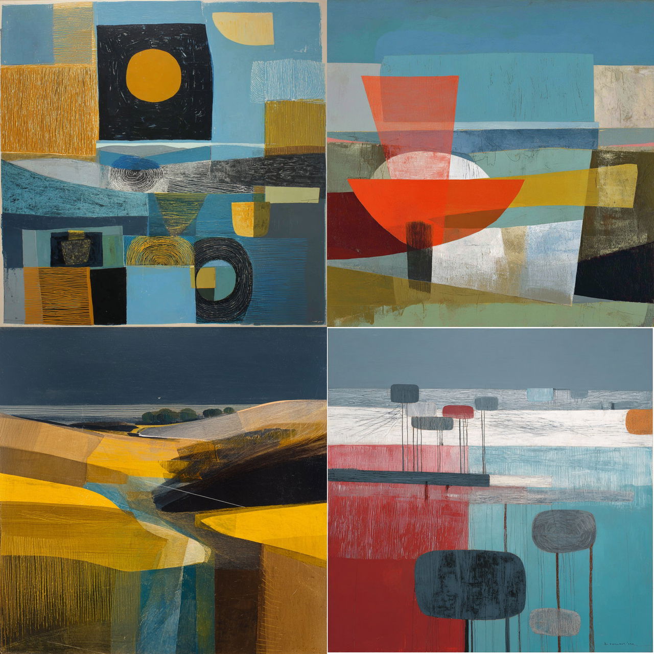Wilhelmina Barns-Graham style, Midjourney V7, render 1 of 4