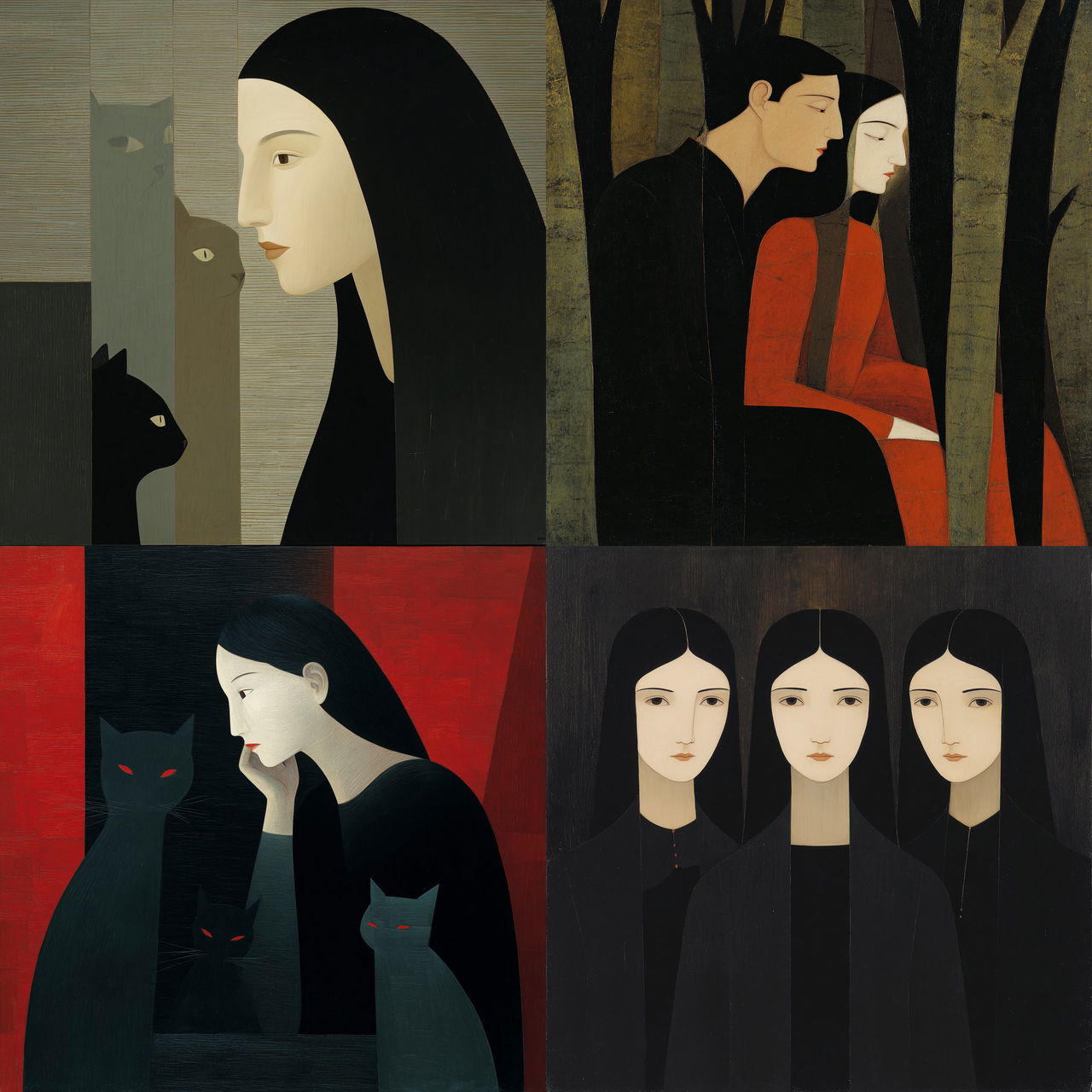 Will Barnet style, Midjourney V7, render 1 of 4