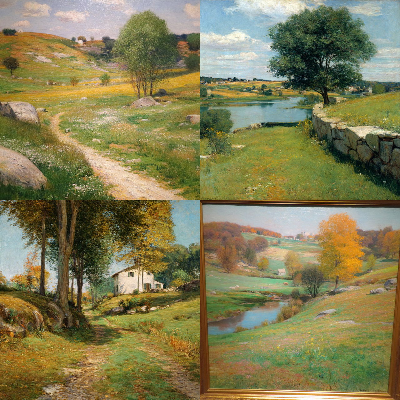 Willard Metcalf style, Midjourney V7, render 1 of 4