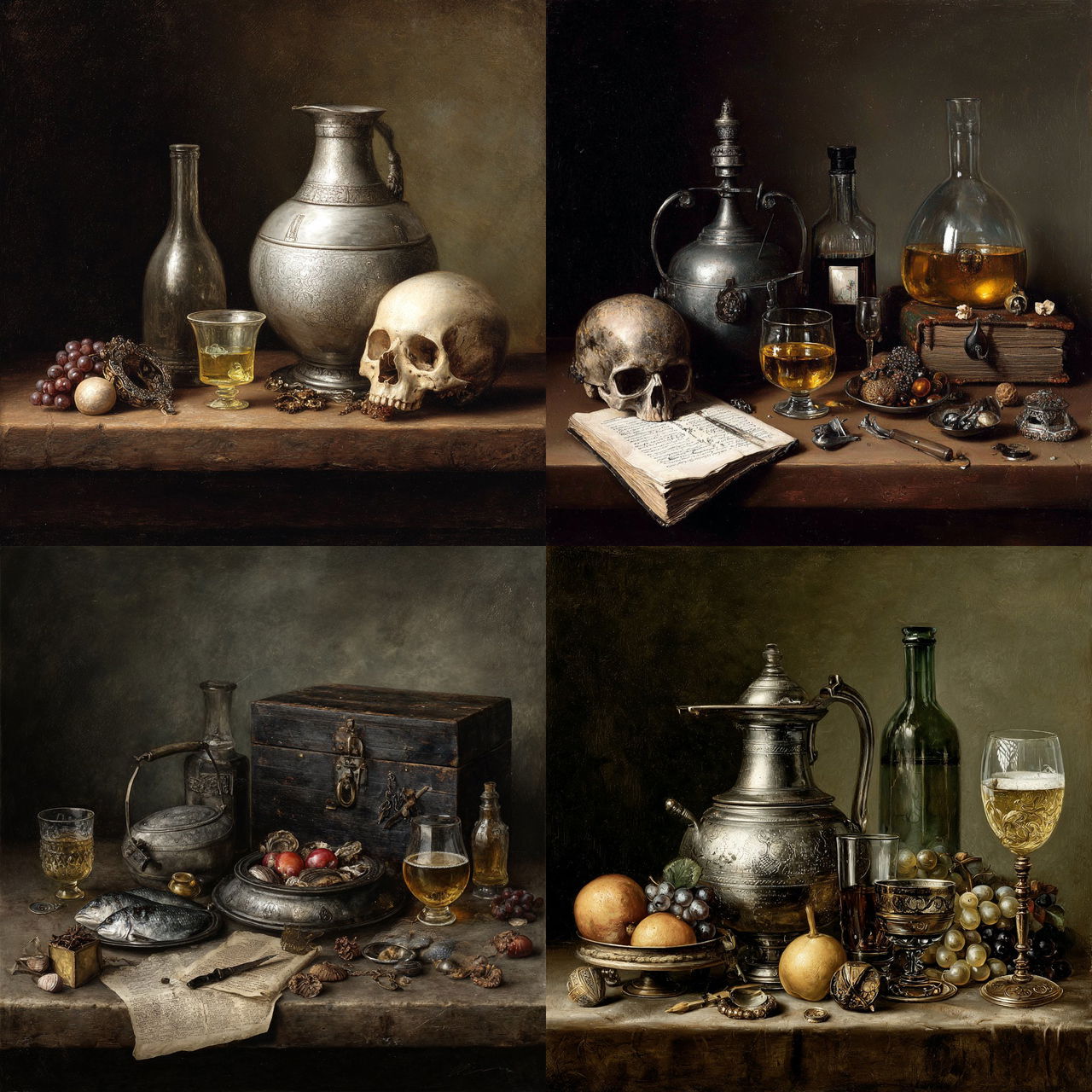 Willem Claesz. Heda style, Midjourney V7, render 1 of 4