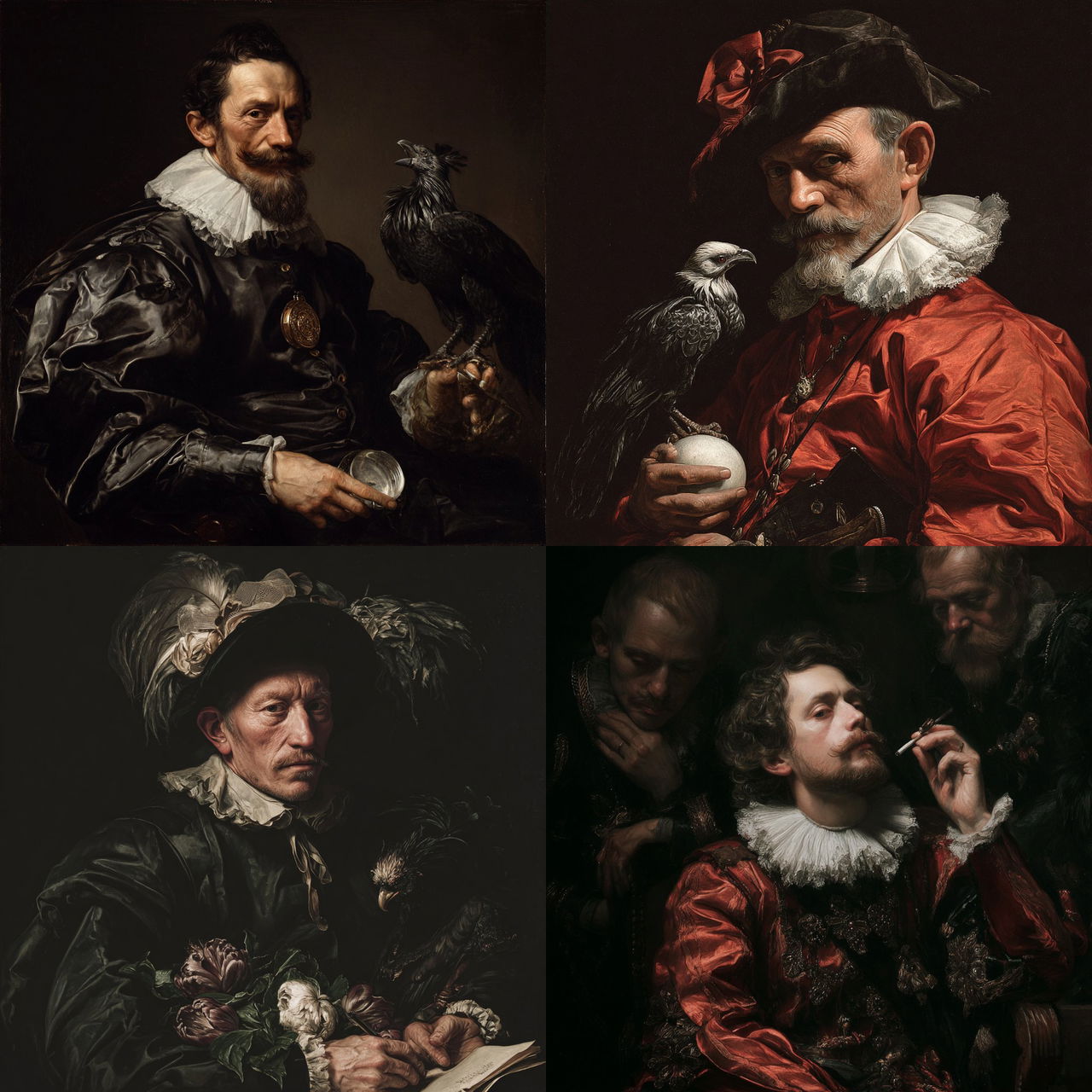 Willem van Aelst style, Midjourney V7, render 1 of 4