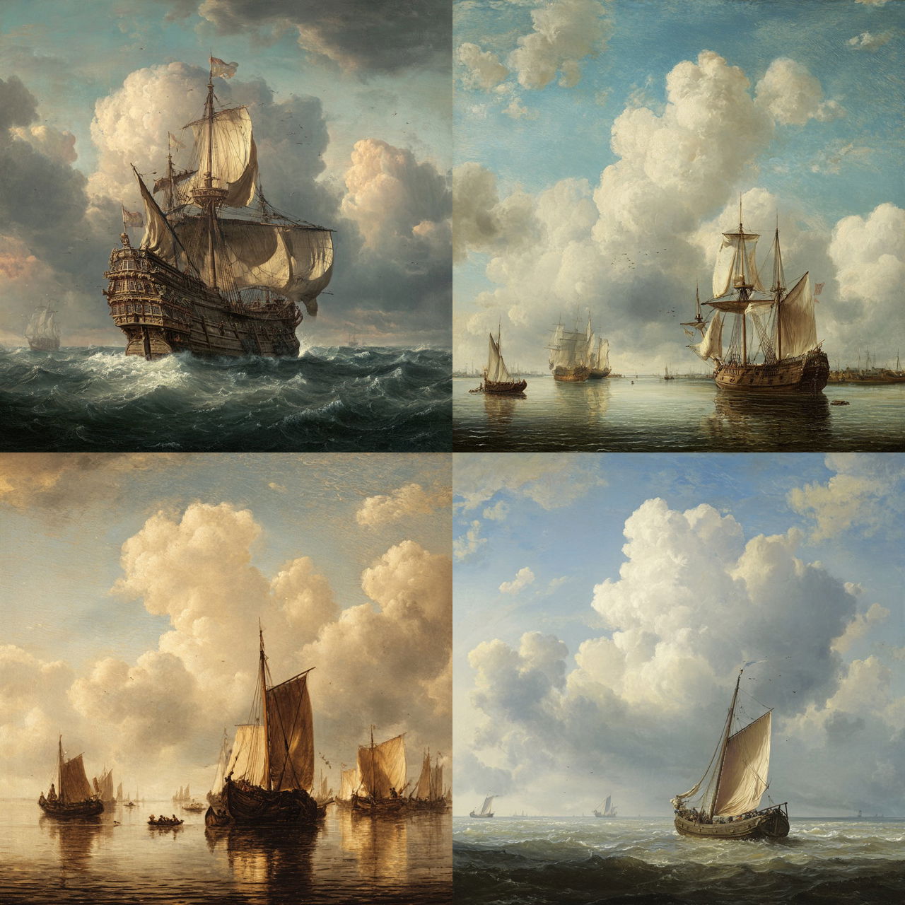 Willem van der Velde style, Midjourney V7, render 1 of 4