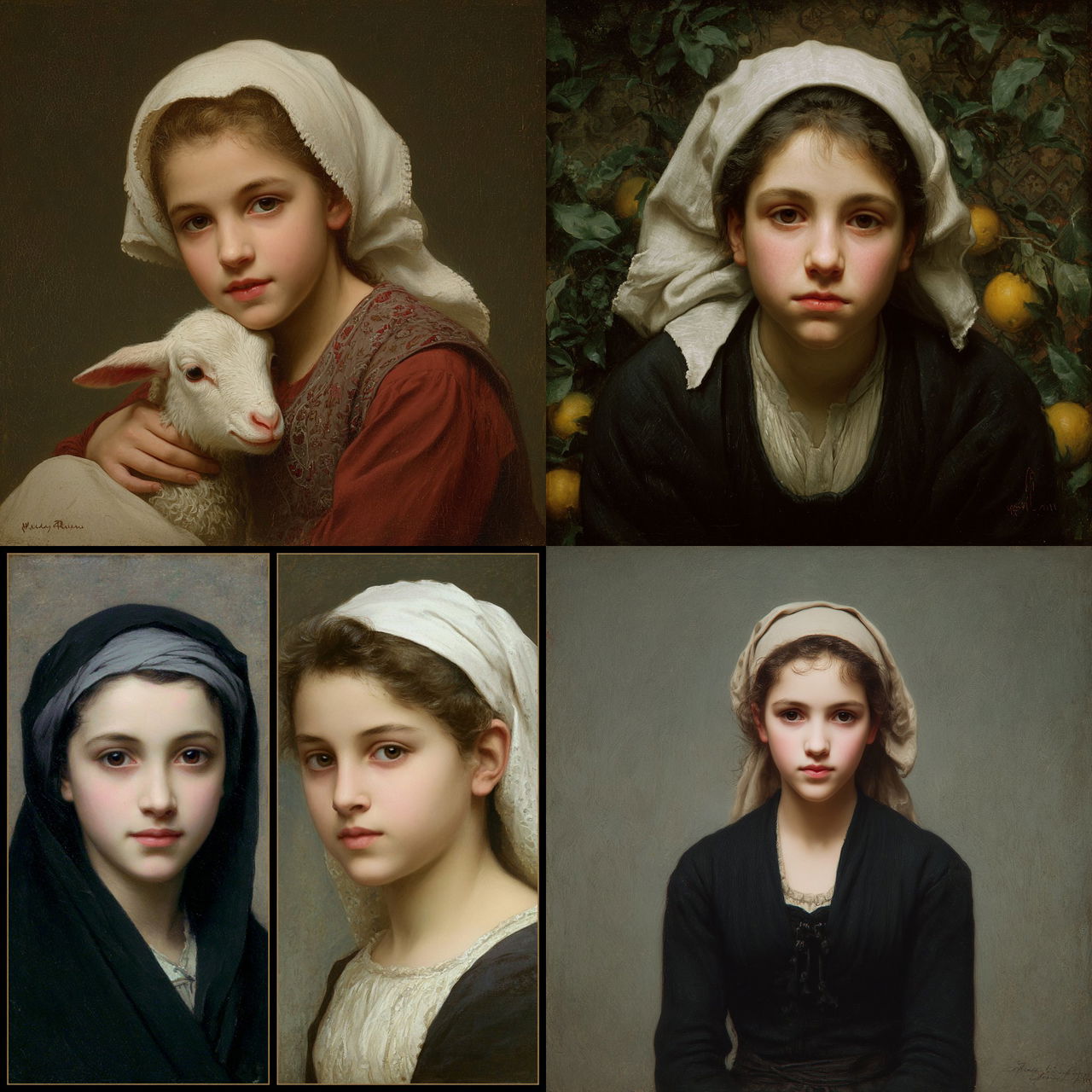 William-Aldophe Bouguereau style, Midjourney V7, render 1 of 4