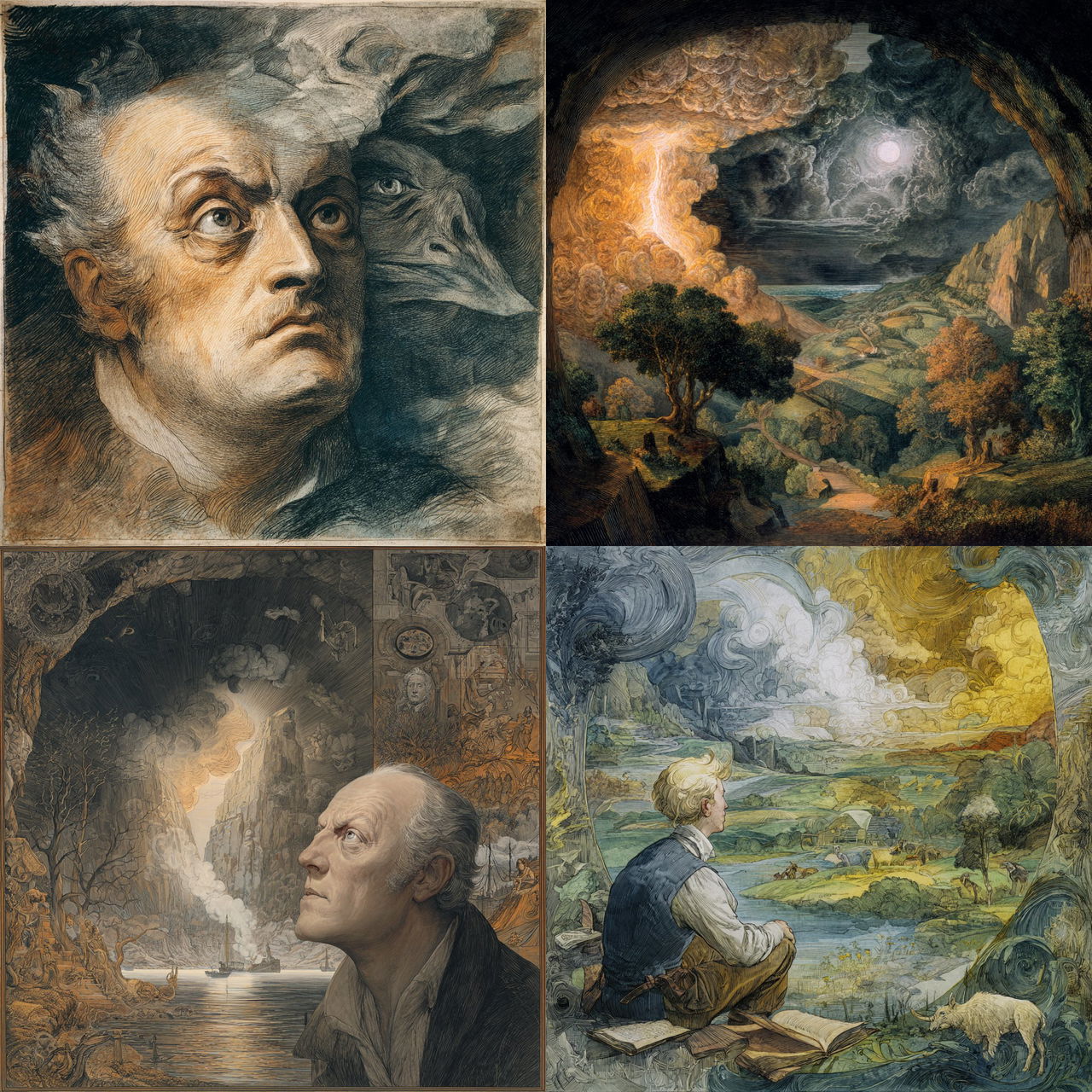 William Blake style, Midjourney V7, render 1 of 4