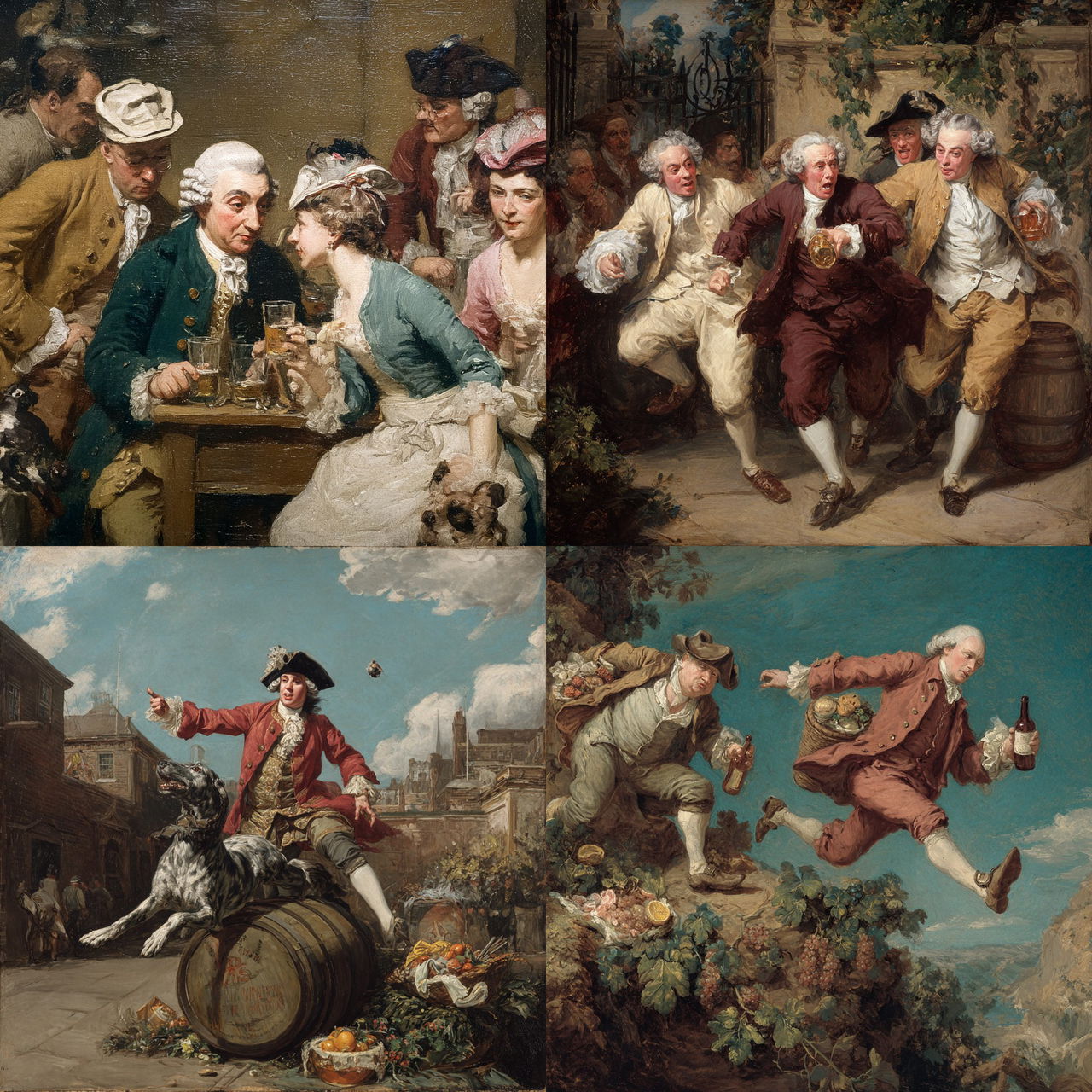 William Hogarth style, Midjourney V7, render 1 of 4