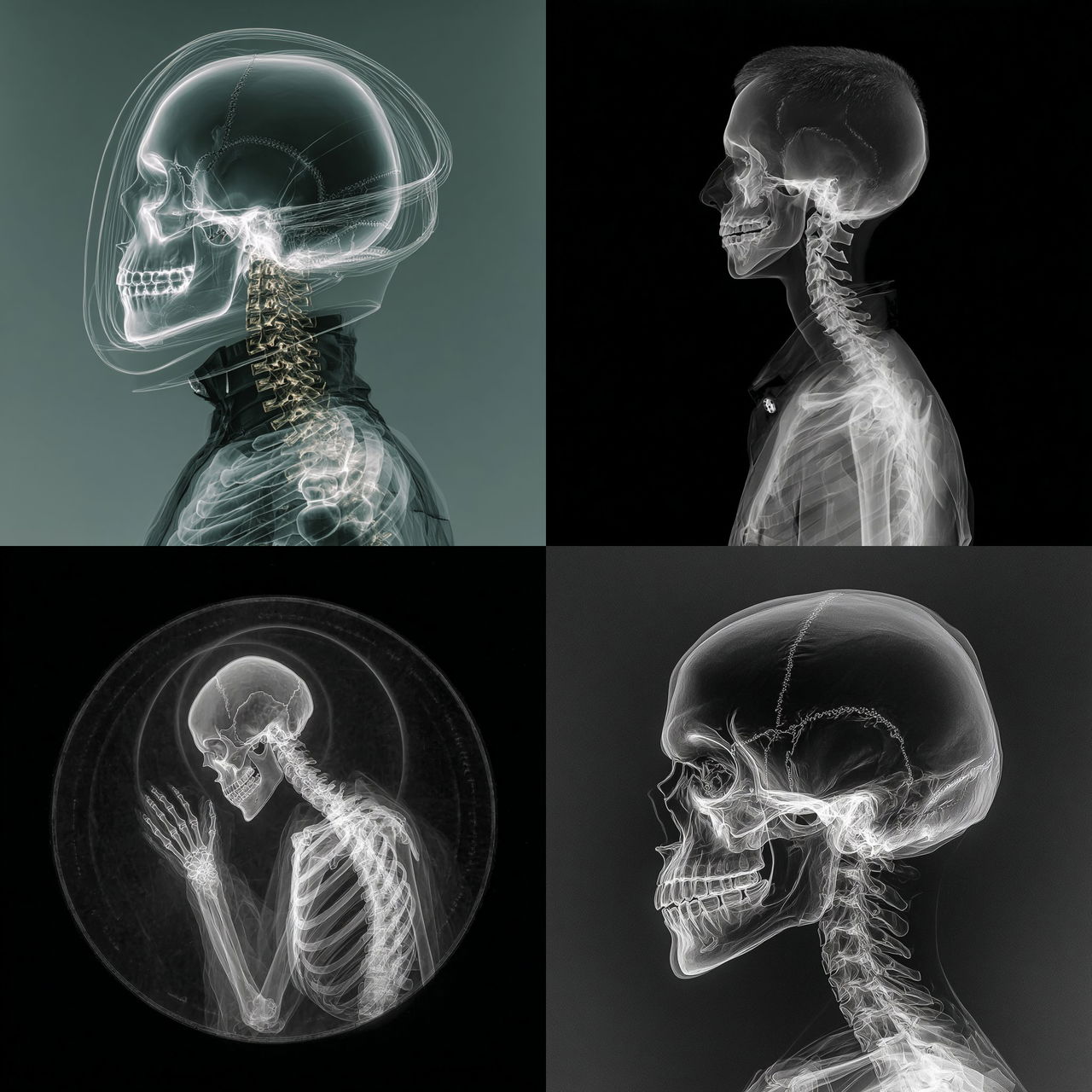 X-ray style, Midjourney V7, render 1 of 4