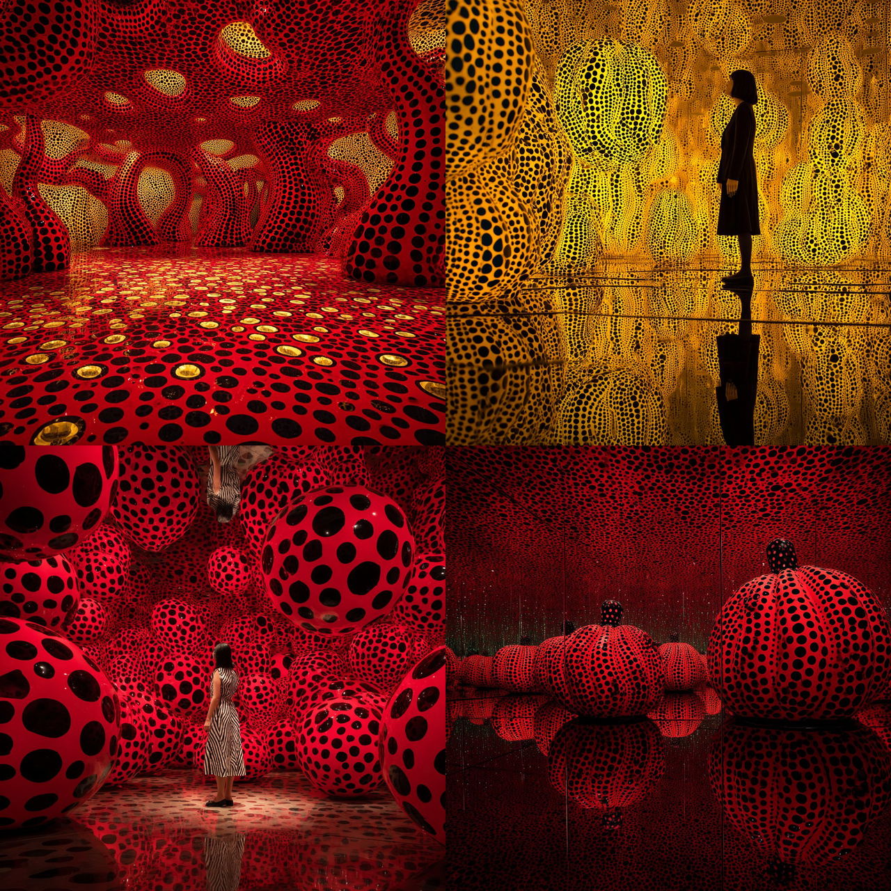 Yayoi Kusama style, Midjourney V7, render 1 of 4
