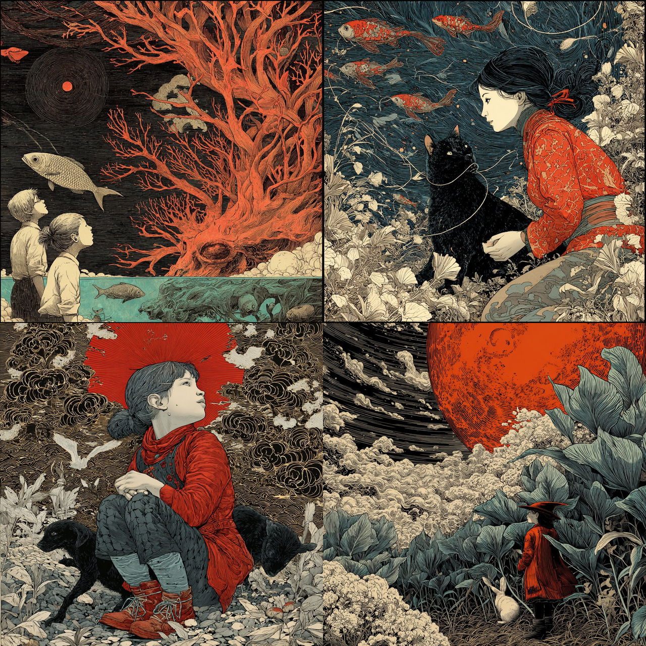 Yuko Shimizu style, Midjourney V7, render 1 of 4