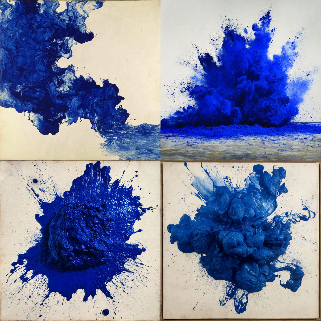 Yves Klein style, Midjourney V7, render 1 of 4