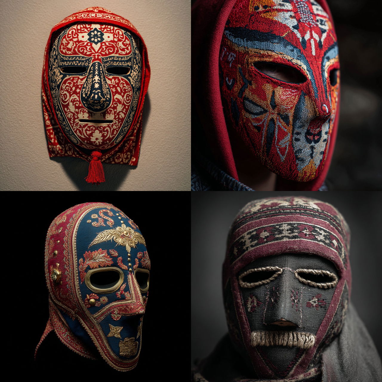 Zapatista mask style, Midjourney V7, render 1 of 4