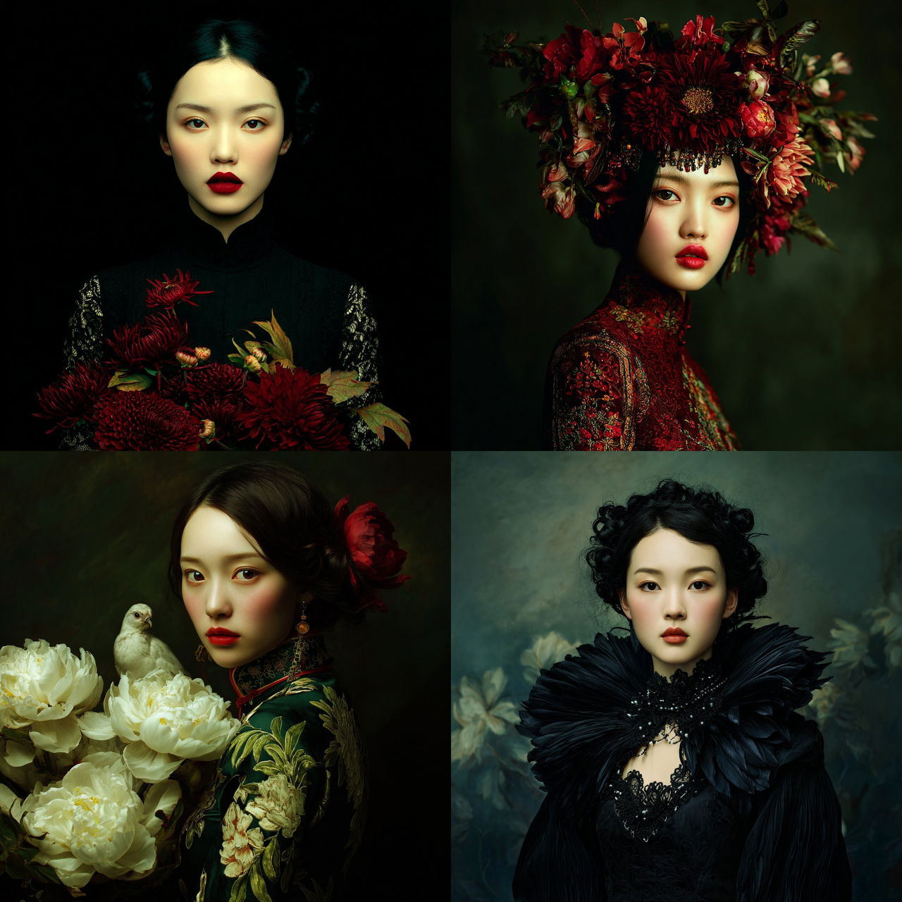Zhang Jingna style, Midjourney V7, render 1 of 4