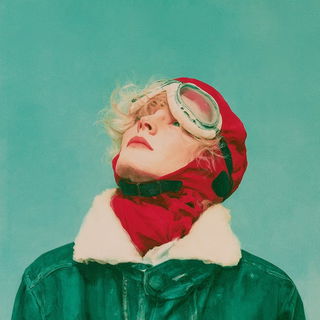 Redlintel style, Midjourney V8.2: conceptual portrait photograph of Amelia Earhart
