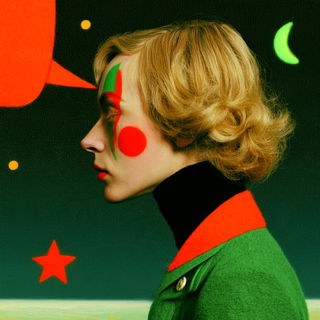 Cypress Tension style, Midjourney V8.2: conceptual portrait photograph of Amelia Earhart