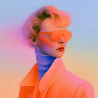 Spherette style, Midjourney V8.2: conceptual portrait photograph of Amelia Earhart