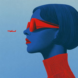 The Indigo Registration Lodge style, Midjourney V8.2: conceptual portrait photograph of Amelia Earhart