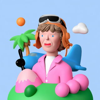 Bubbleburin style, Midjourney V8.2: conceptual portrait photograph of Amelia Earhart